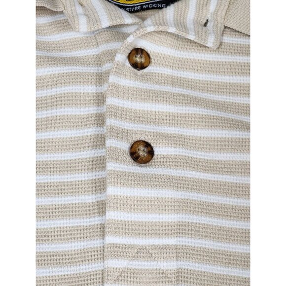 Greg Norman Shark Play Dry Performance Golf Polo Striped Short Sleeve Large - Picture 5 of 8